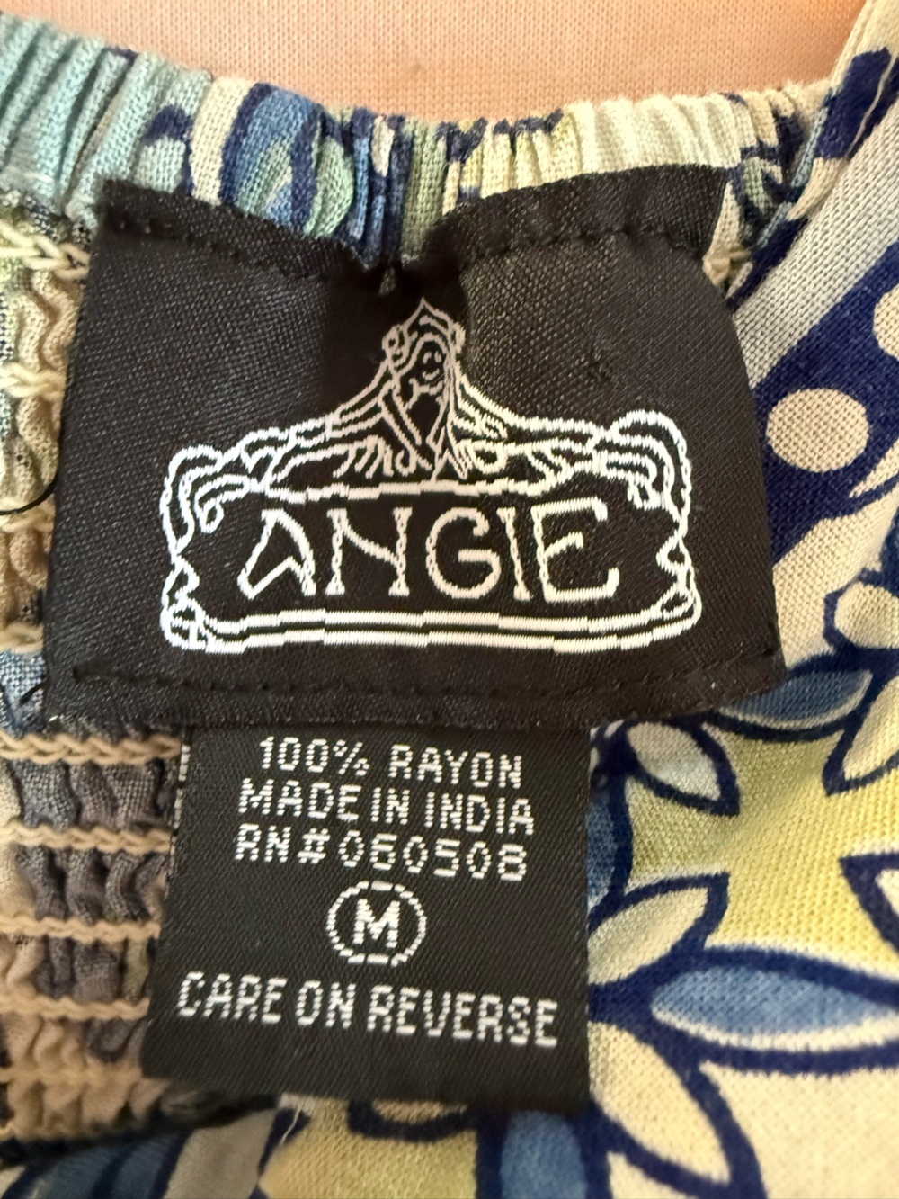 Angie Boho Blue and White Floral Twisted Bust Maxi Dress Size M Great Condition - Picture 10 of 11